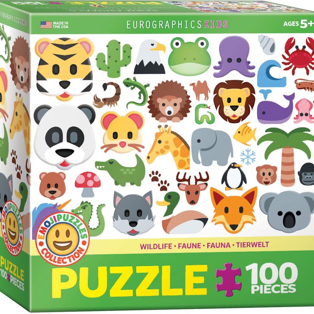 New sealed Eurographics 100pcs Puzzle-- Wildlife - Emojis